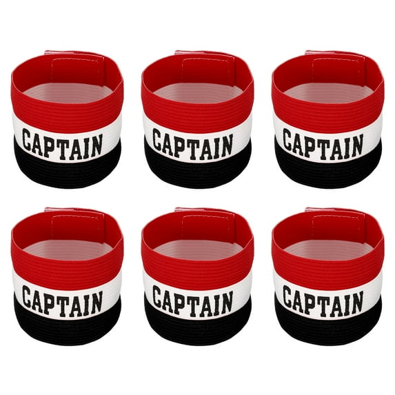 Uxcell Elastic Captain's Armband Soccer Team Training Arm Band Black White Red 6 Pack