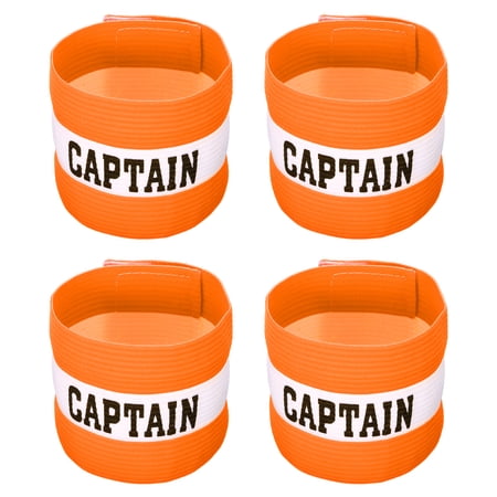 Uxcell Elastic Captain's Armband Soccer Team Training Arm Band Orange 4 Pack