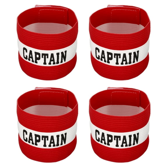 Uxcell Elastic Captain's Armband Soccer Team Training Arm Band Red 4 Pack
