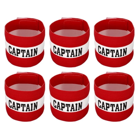 Uxcell Elastic Captain's Armband Soccer Team Training Arm Band Red 6 Pack
