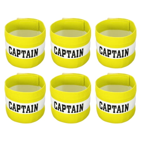 Uxcell Elastic Captain's Armband Soccer Team Training Arm Band Yellow 6 Pack