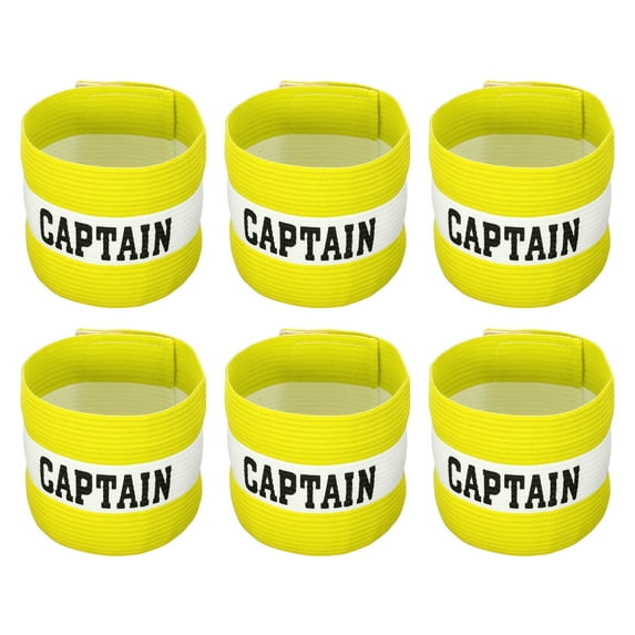 Uxcell Elastic Captain's Armband Soccer Team Training Arm Band Yellow 6 Pack