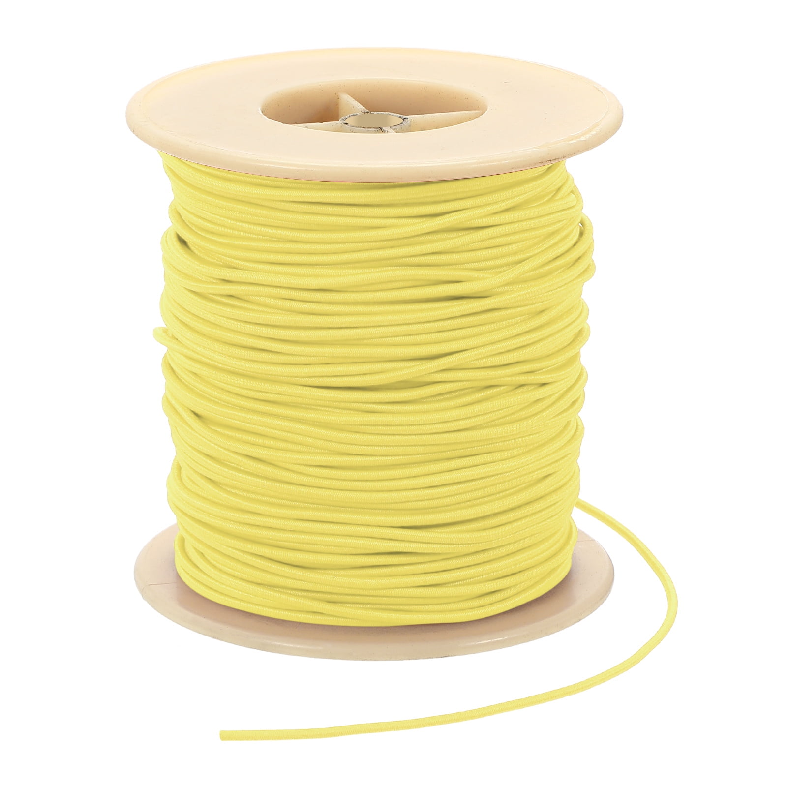 Uxcell Elastic Cord, 2 mm Stretchy Elastic String 77 Yards for Jewelry Making, Necklaces, Beading and Crafts DIY, Light Yellow