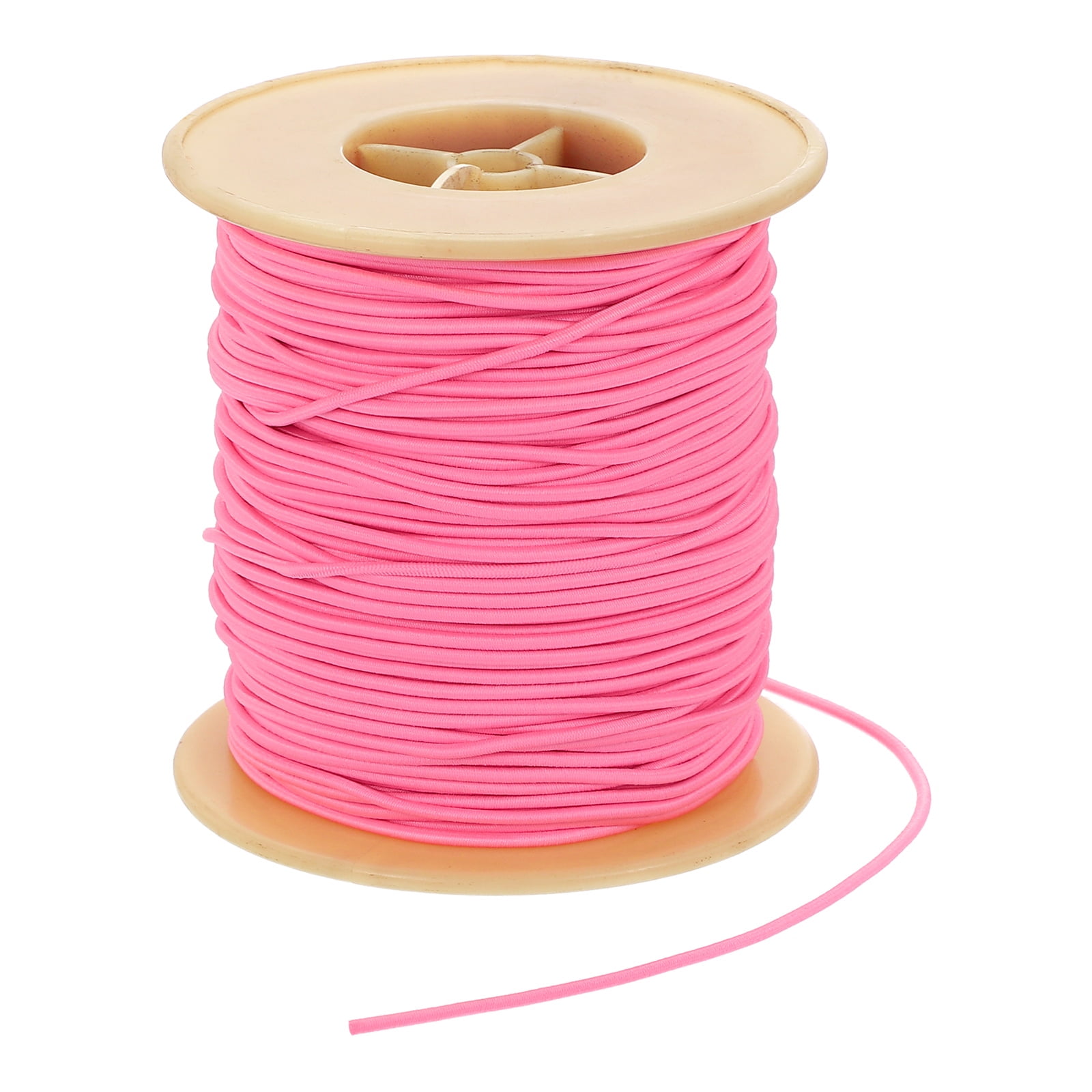 Uxcell Elastic Cord, 2 mm Stretchy Elastic String 77 Yards for Jewelry Making, Necklaces, Beading and Crafts DIY, Rose Red