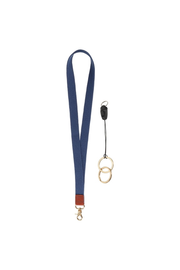 Elastic Lanyard for Keys, Cute Keychain Neck Lanyard for Women Men Teacher Long Keychain Braid Strap for ID Badge Wallet Phone Card Business Office, Cold Blue