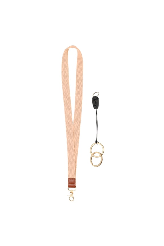 Elastic Lanyard for Keys, Cute Keychain Neck Lanyard for Women Men Teacher Long Keychain Braid Strap for ID Badge Wallet Phone Card Business Office, Pink