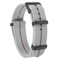 thumbnail image 1 of Uxcell Elastic Nylon Watch Band 18mm One-Piece French Watch Strap Waterproof Replacement Wristwatch Strap with Black Buckle for Men Women, Light Grey/Red, 1 of 7