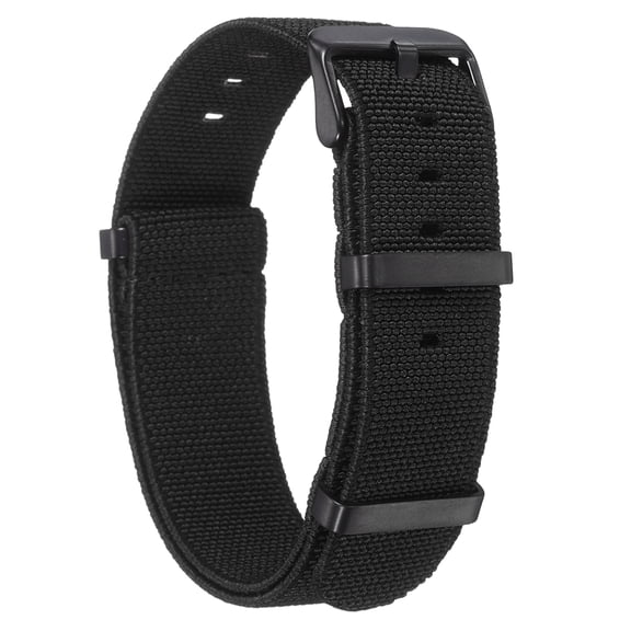 Uxcell Elastic Nylon Watch Band 20mm One-Piece French Watch Strap Waterproof Replacement Wristwatch Strap with Black Buckle for Men Women, Black