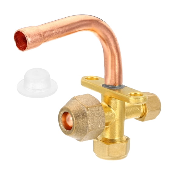 Uxcell Elbow 90 Degree Air Conditioner Stop Valve Fit for 3/8" OD Copper Tube