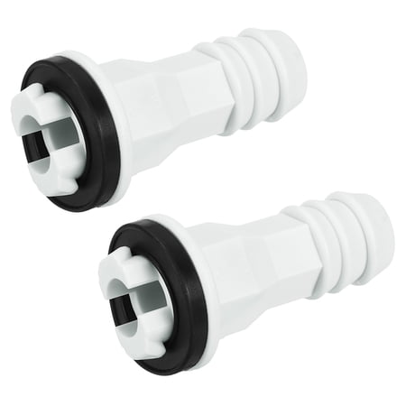 Uxcell Elbow Air Conditioner Drain Hose Connector 15mm Tube Straight Fitting Replacement Part Accessories, Beige 2 Pack