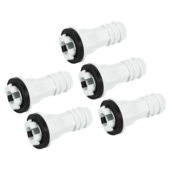 Uxcell Elbow Air Conditioner Drain Hose Connector 15mm Tube Straight Fitting Replacement Part Accessories, Beige 5 Pack