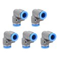 thumbnail image 1 of Uxcell Elbow Push to Connect Air Fittings 8mm Tube OD Pneumatic Quick Release Connectors Grey 5Pcs, 1 of 3