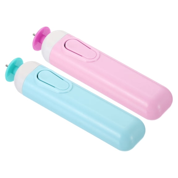 Uxcell Electric Paper Quilling Pen Slotted Tool Strip Volume Curling 2 Pack (Blue, Pink)