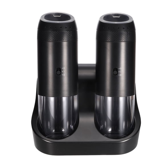 Uxcell Electric Salt Grinder Set with Rechargeable Base Stainless Steel Grinders