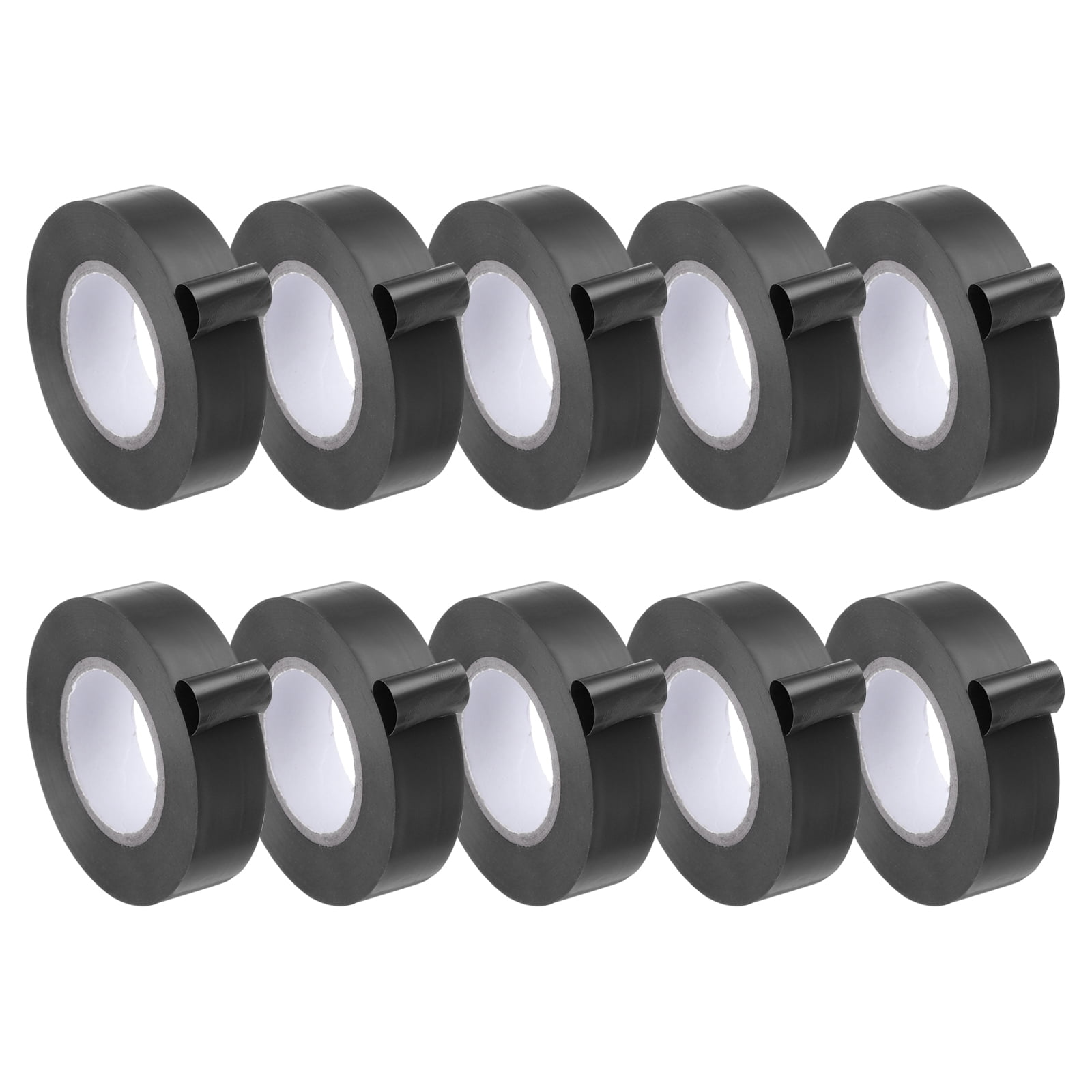 Uxcell Electrical Tape, 3/4" x 66 Ft Adhesive Sticker Insulation Tape,Black,10Pcs