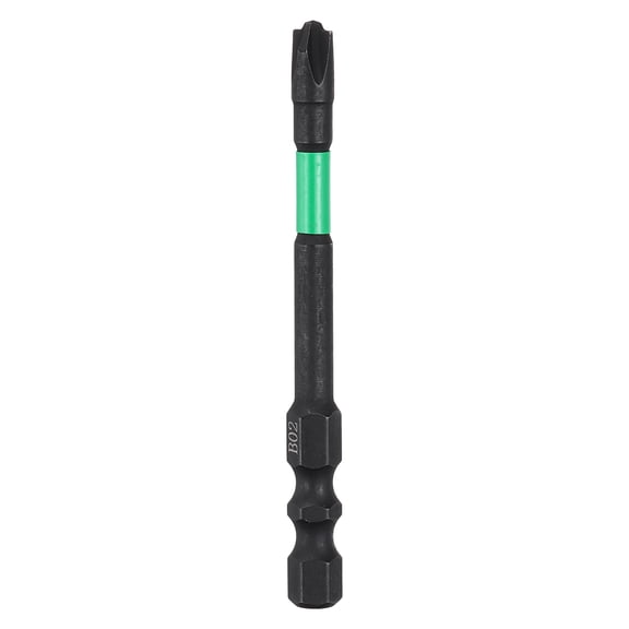Uxcell Electrician Impact Screwdriver Bit 3" FPH2 Electric Bits 1/4" Hex Shank S2 Alloy Steel Magnetic Slotted Phillips Screw Driver Drill for Electrical Air Switch Breaker, Black/Green