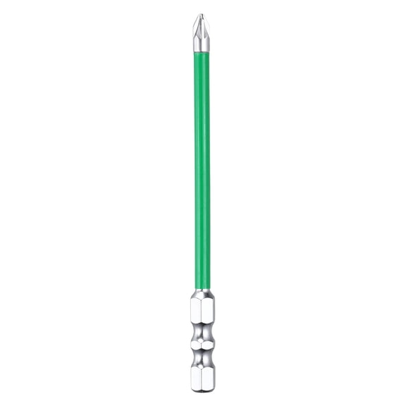 Uxcell Electrician Impact Screwdriver Bit 4" FPZ1 Electric Bits 1/4" Hex Shank S2 Magnetic Slotted Phillips Screw Driver Drill for Electrical Air Switch Breaker, Silver/Green