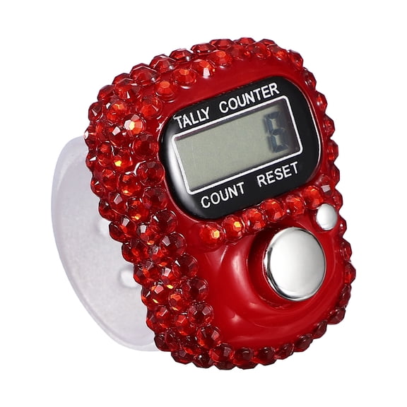 Uxcell Electronic Finger Tally Counter, Resettable Mini Lap Finger Counter Hand Tally Clicker 1 Pack & Red-Fitting for (Golf/Cargo Counting/Lap Counting/Attendance/Sporting Events)
