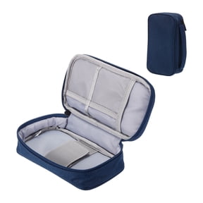 Uxcell Electronic Organizer Case Travel Cable Bag Single Layer Waterproof Case for Cable,Navy 200x120x53mm