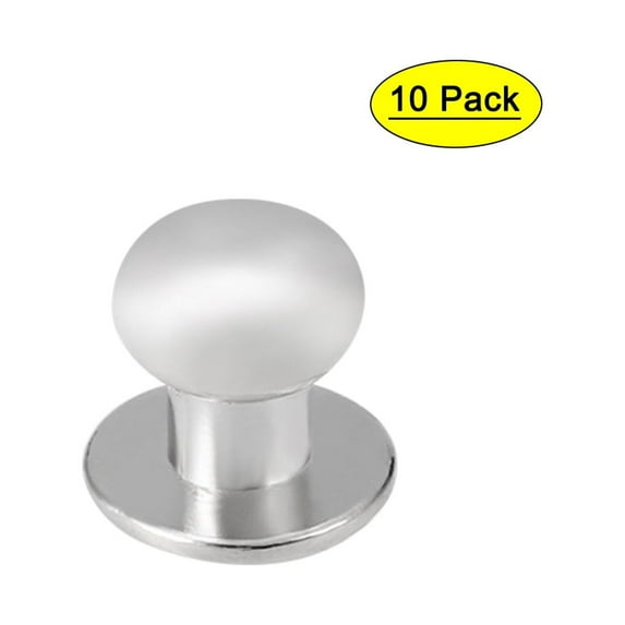 Uxcell 10mmx11mm Gift Jewelry Box Single Hole Round Knobs Pull Handle Silver Tone 10pcs