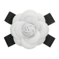 thumbnail image 1 of Uxcell Elegant Camellia Flower Brooches Faux Wool Flower Bowknot Pins Floral Corsage for Women White, 1 of 6