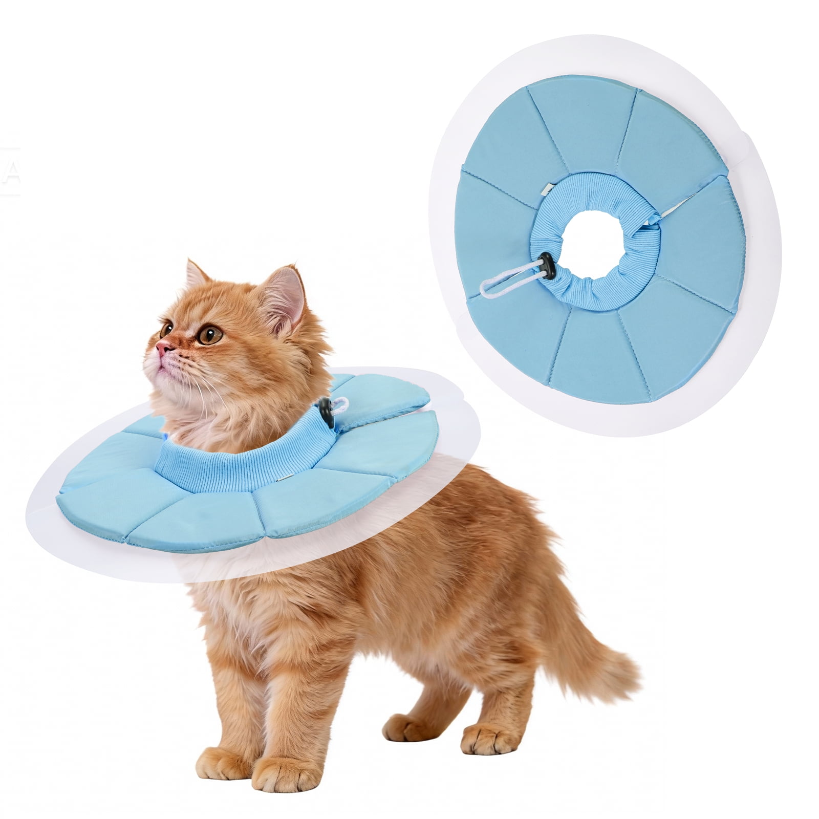 Elizabethan Collar, Waterproof Dual-Purpose Recovery Collar Adjustable Soft Recovery Cone ( S, Light Blue ) for Small Puppies Kittens Cats Stop Scratching Protective at Walmart