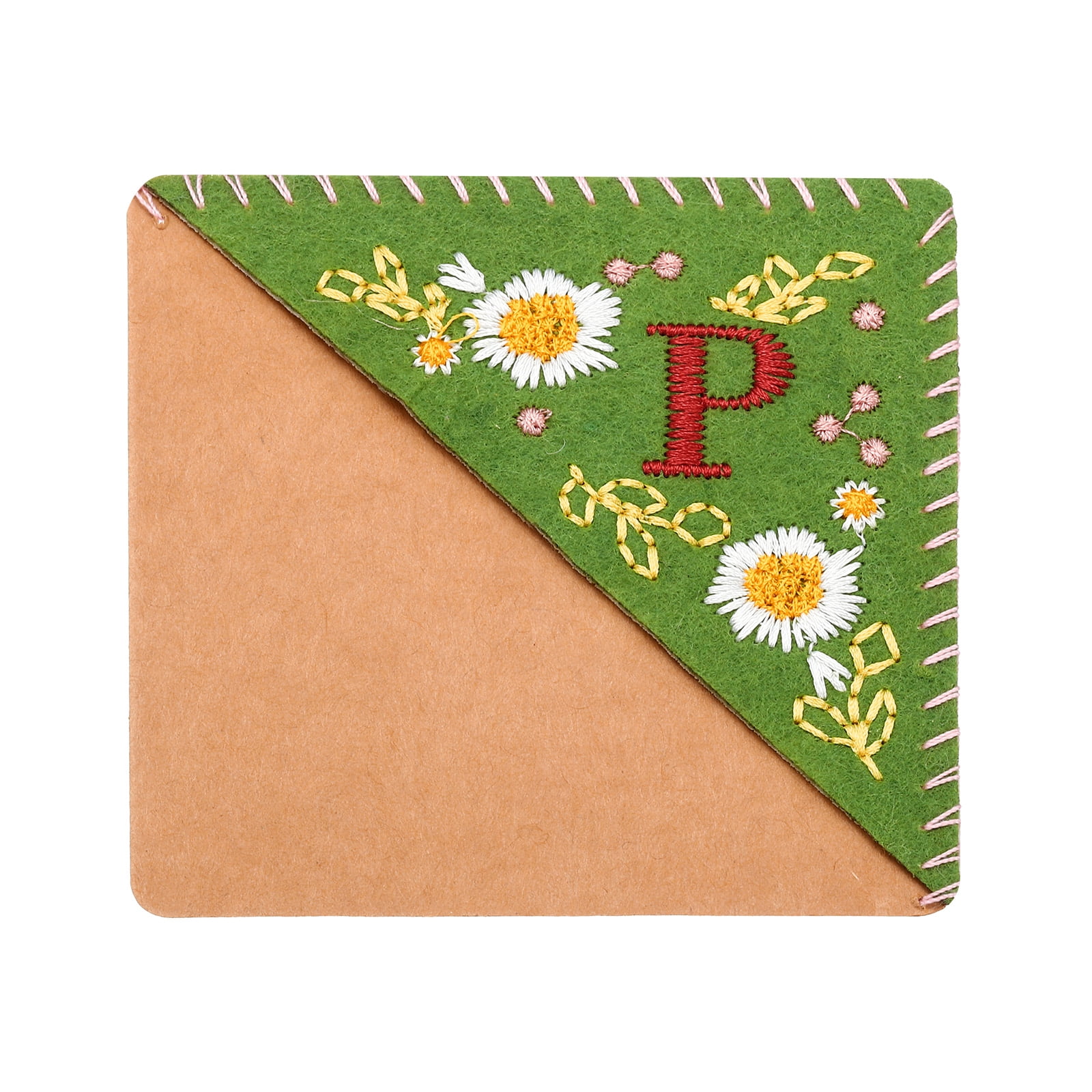 Uxcell Embroidered Corner Bookmark Cute Flower Stitched Triangle Book ...