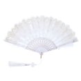 thumbnail image 1 of Uxcell Embroidered Flower Marabou Feather Fan, Vintage Folding Handheld Fan for Costume Party Dancing Wedding Show White, 1 of 6