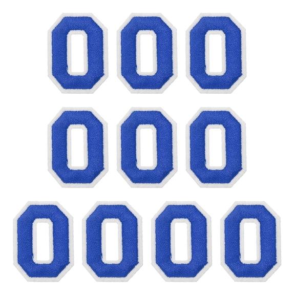 Uxcell Embroidered Numbers Patches, Numbers 0 Applique Embroidered Patch Sew on Decals 1.77 Inch, Blue 10 Pcs