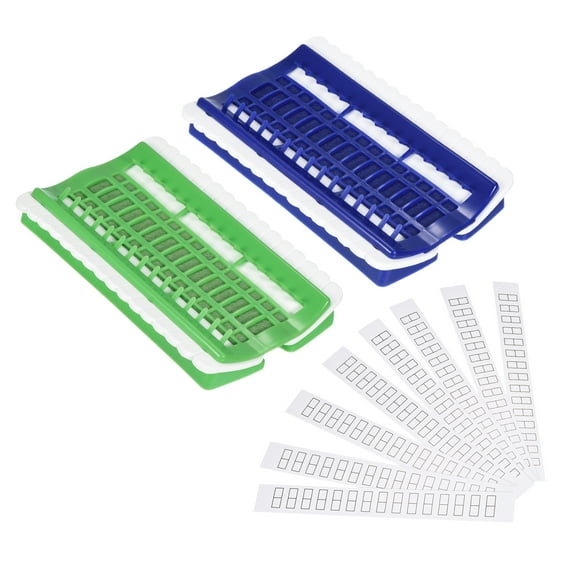 Uxcell Embroidery Floss Organizer Plastic Needles Thread Shelf with Paper Card Green, Blue 2 Pack