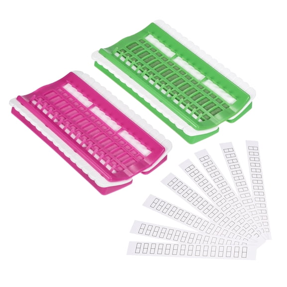 Uxcell Embroidery Floss Organizer Plastic Needles Thread Shelf with Paper Card Green, Rose Red 2 Pack