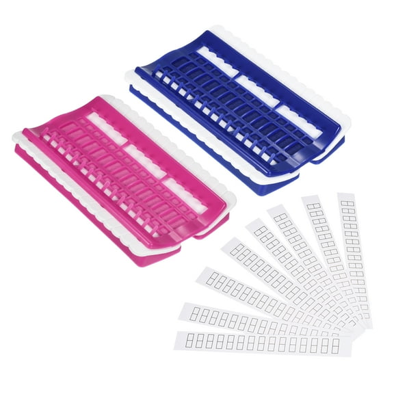 Uxcell Embroidery Floss Organizer Plastic Needles Thread Shelf with Paper Card Rose Red, Blue 2 Pack