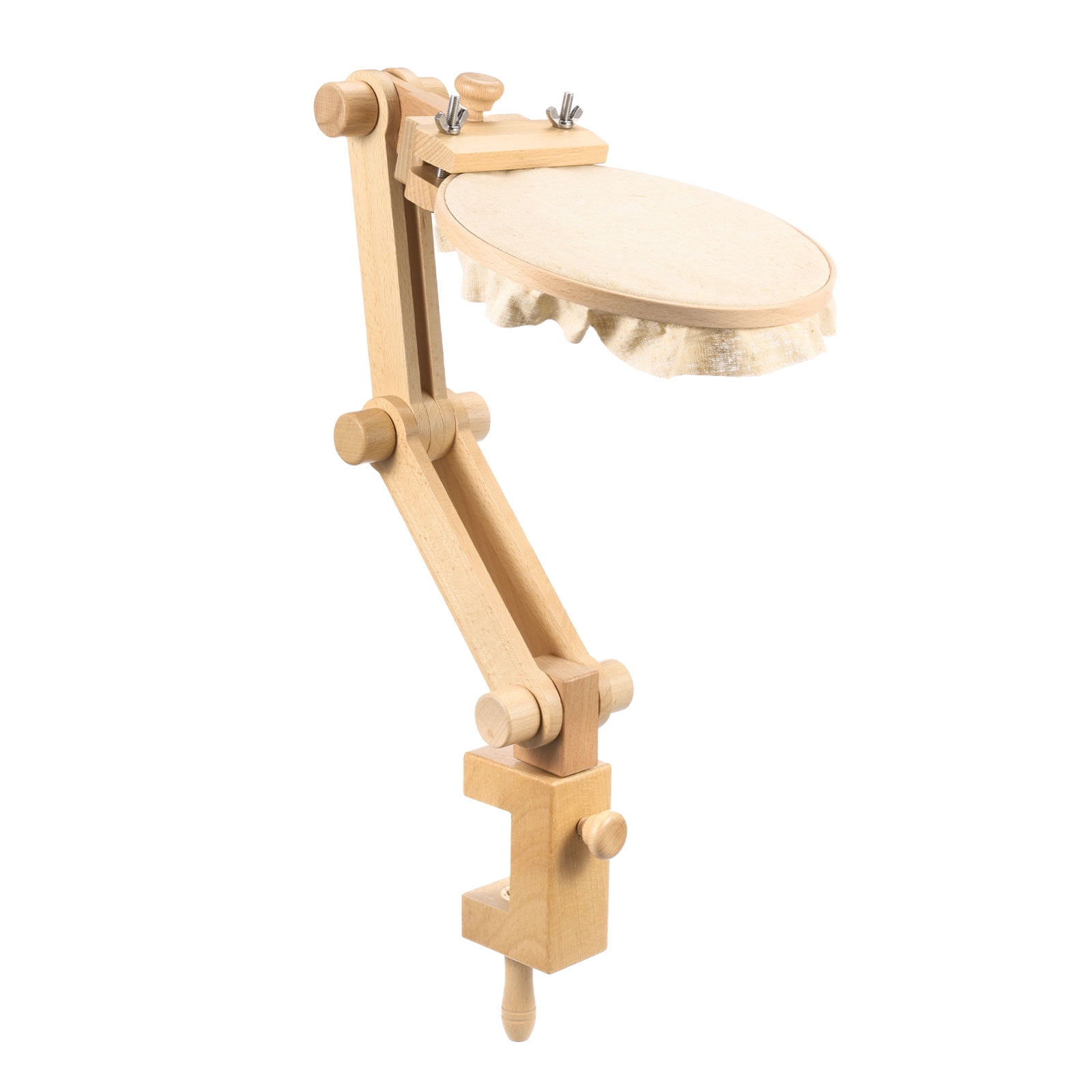 Uxcell Embroidery Hoop Stand, Adjustable Beech Wood Cross Stitch Stand Holder for DIY Art Craft, Sewing, Needlework Projects