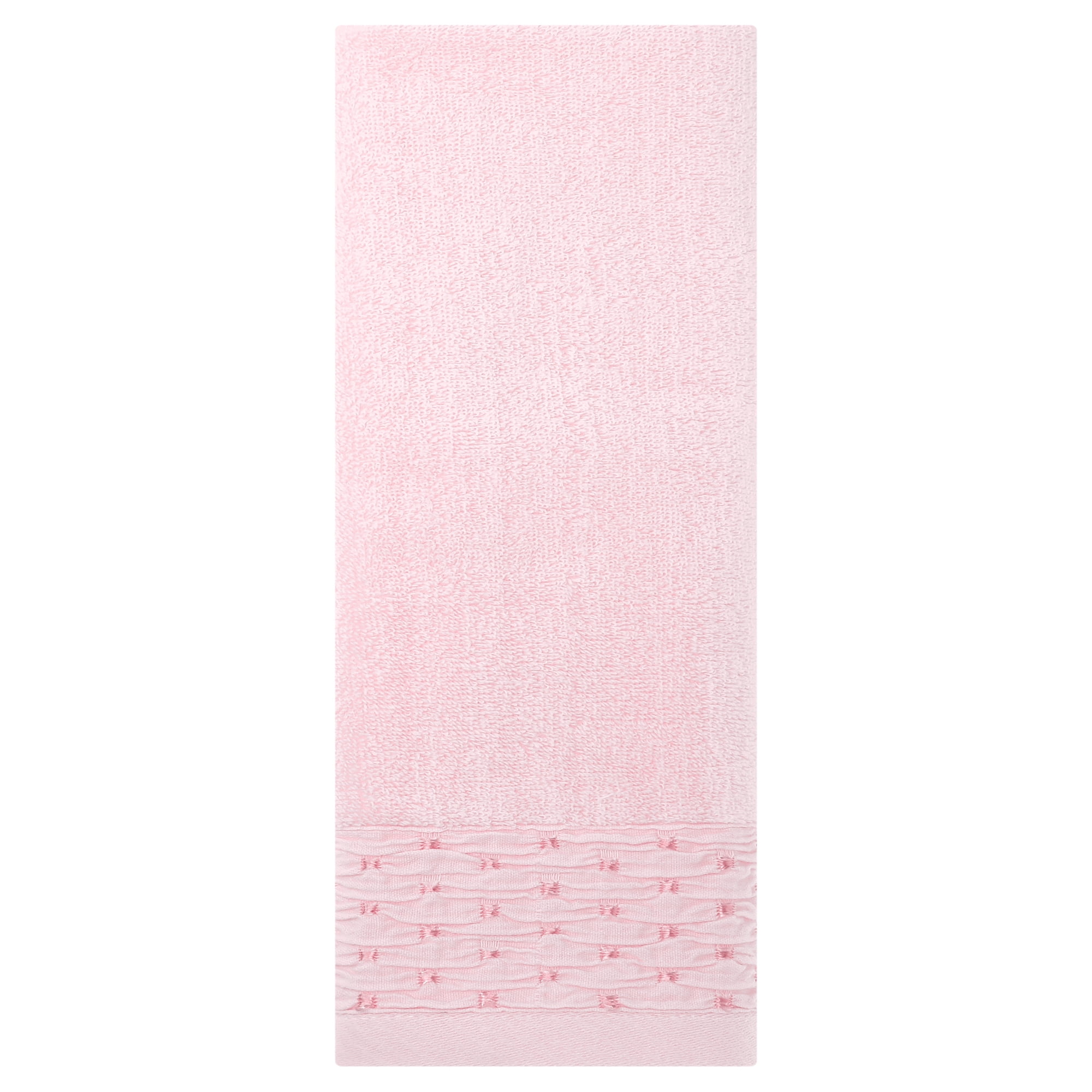 REGALWOVEN Embroidery Pattern Hand Towels Set, Cotton Hand Towels for Bathroom, Kitchen 14" x 30" Pink 4-Piece