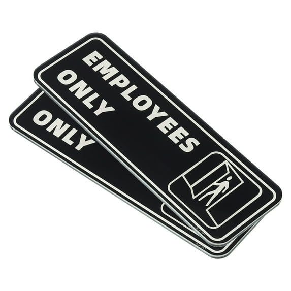 Uxcell Employee Only Sign 9"x3" Self Adhesive Door Information Sticker for Office Store Business, Black 2 Pack