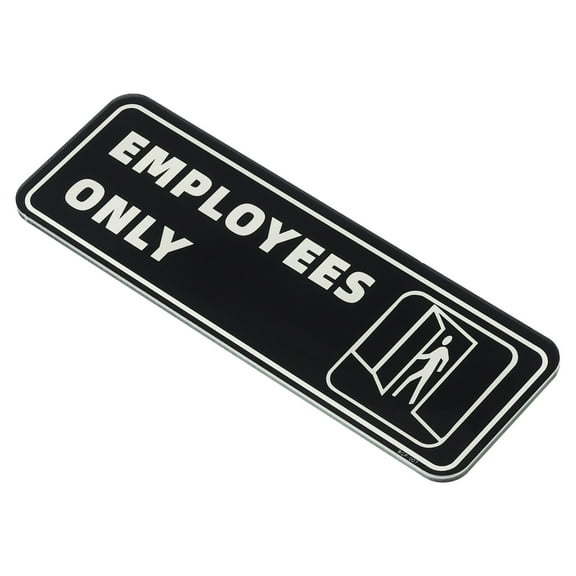 Uxcell Employee Only Sign 9"x3" Self Adhesive Door Information Sticker for Office Store Business, Black