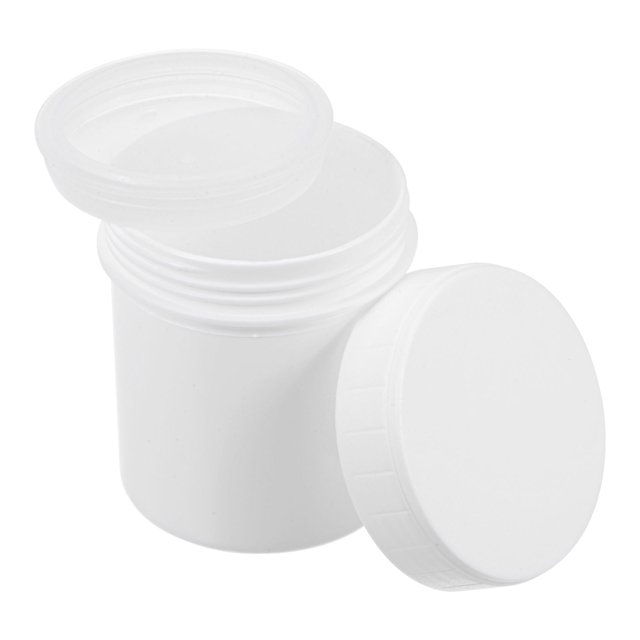 Uxcell Empty Plastic Paint Pail with Sealing Lid 0.04 Gallon/150ml White 2Packs