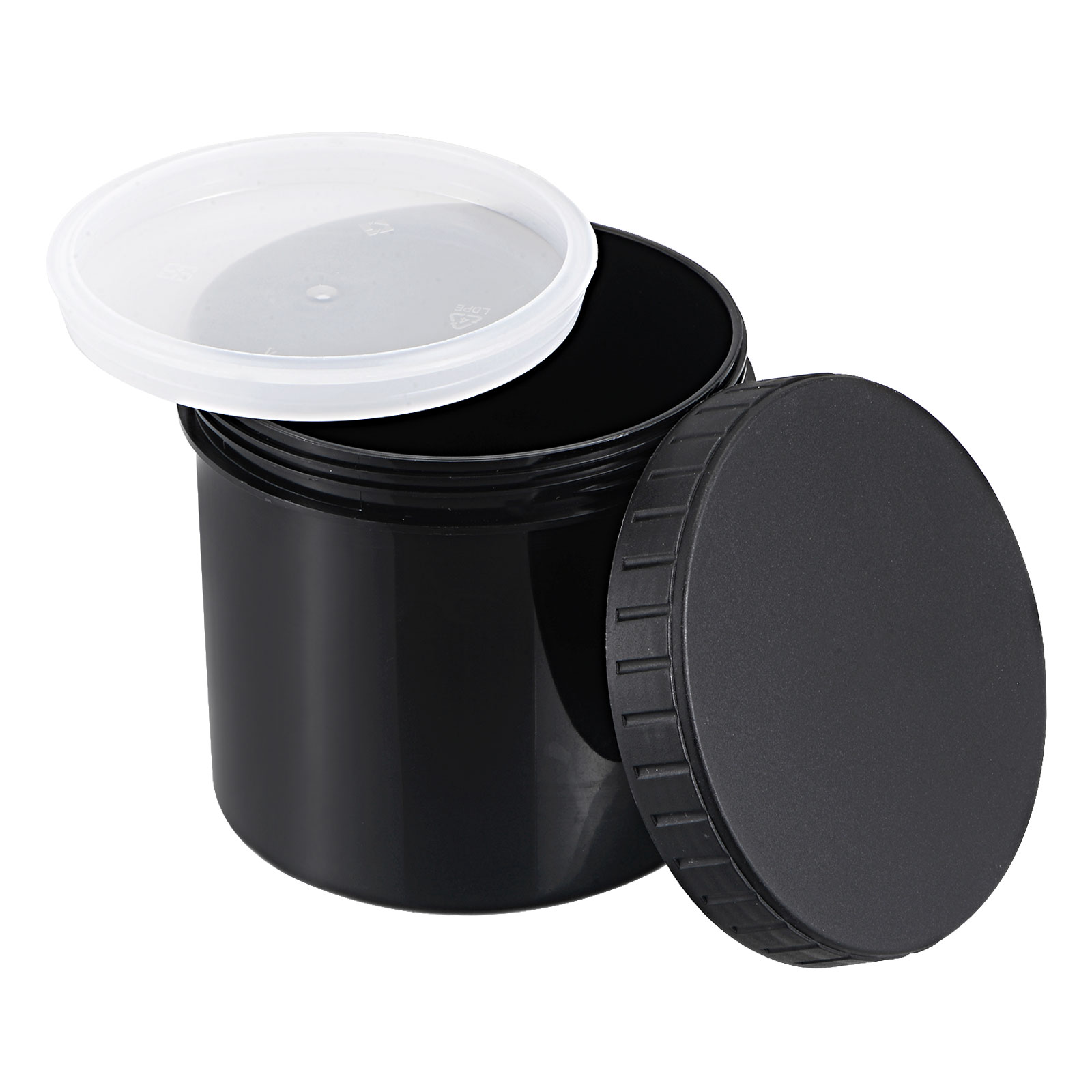 Uxcell Empty Plastic Paint Pail with Sealing Lid 0.13 Gallon Black 2 Pack