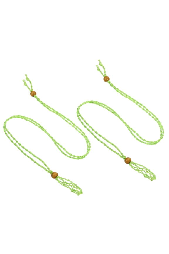 Empty Stone Necklace Holder , 2 Pcs Crystal Stone Holder Cage, Green
