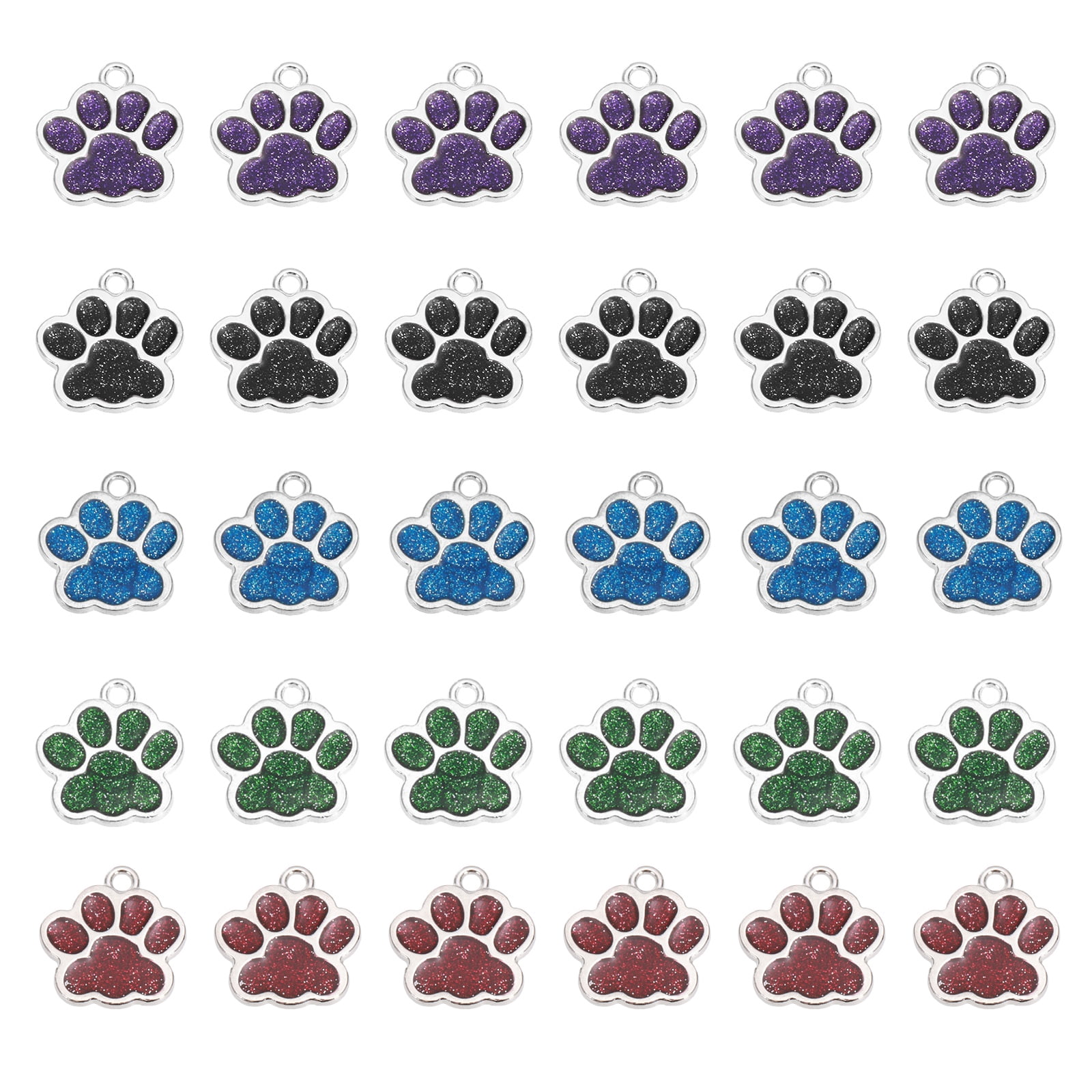 KitBeads 50Pcs Random Dog Cat Paw Print Beads – Acrylic Animal Footprint Beads For DIY Jewelry Making