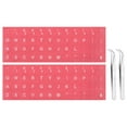 thumbnail image 1 of Uxcell English Keyboard Sticker Replacement Keyboard Cover 13mm Pink Background with White Lettering with Tweezer 2 Pack, 1 of 5