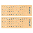 thumbnail image 1 of Uxcell English Keyboard Stickers Keyboard Replacement Cover Style 2, Clear Background Blue Lettering 2pcs, 1 of 5