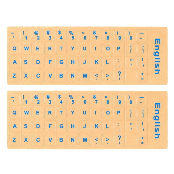 Uxcell English Keyboard Stickers Keyboard Replacement Cover Style 2, Clear Background Blue Lettering 2pcs