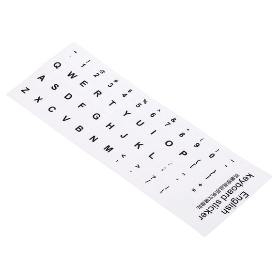 Uxcell English Keyboards Layout Stickers Computer Replacement Cover Universal White Background Black Lettering 2 Pack