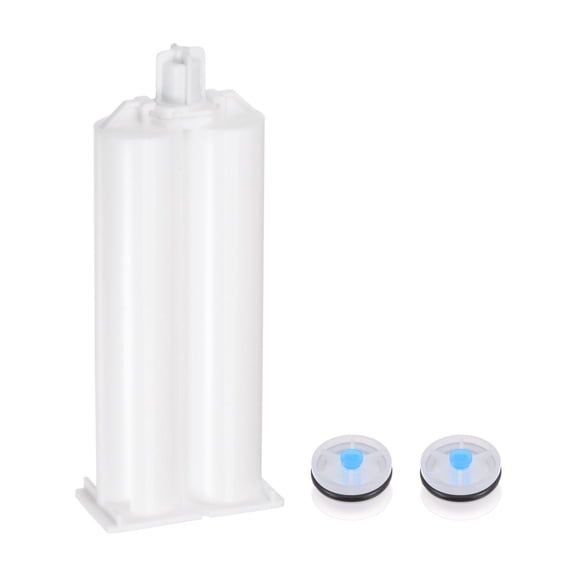 Uxcell Epoxy Gun Adhesive Cartridge, 114mm Plastic Dual Glue Cartridge with White Piston for 50ml/1.7oz 1:1