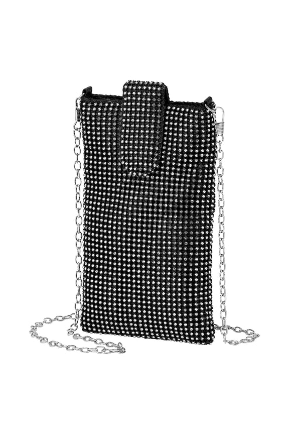 Evening Handbags Clutch Purses for Women, Crossbody Bag Crystal Rhinestone Purse Small Shoulder Bag Sparkly for Wedding Party Cocktail Black