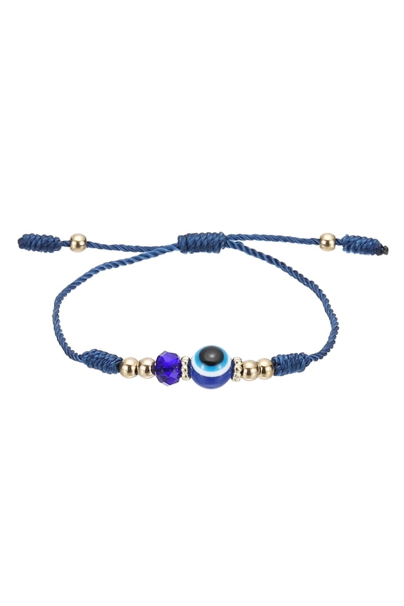 Evil Eye Bracelets, Handmade Adjustable String Protection Good Luck Cord Braided Bracelet for Women Men, Blue