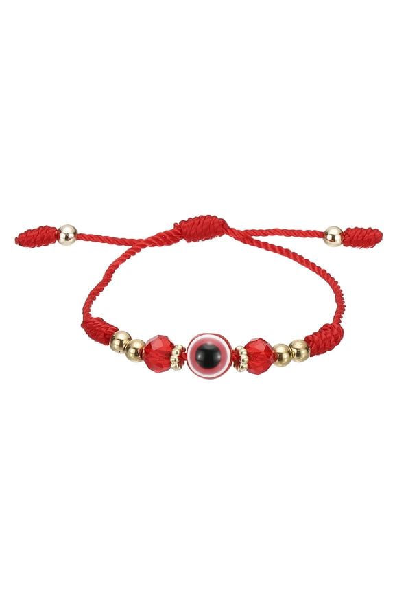 Evil Eye Bracelets, Handmade Adjustable String Protection Good Luck Cord Braided Bracelet for Women Men, Red