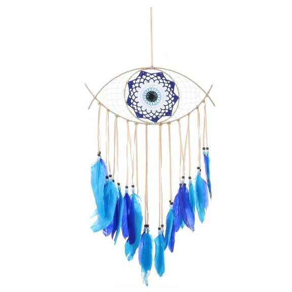 Uxcell Evil Eye Dream Catchers, Evil Eye Macrame Wall Hanging, Brown