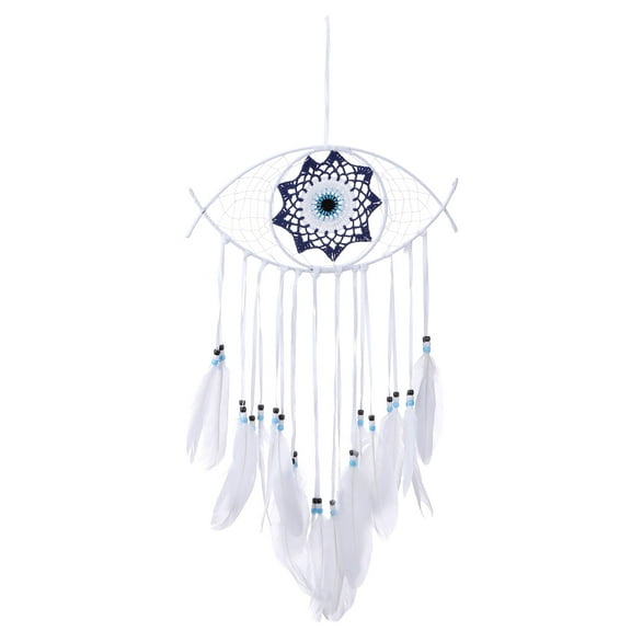 Uxcell Evil Eye Dream Catchers, Evil Eye Macrame Wall Hanging, White